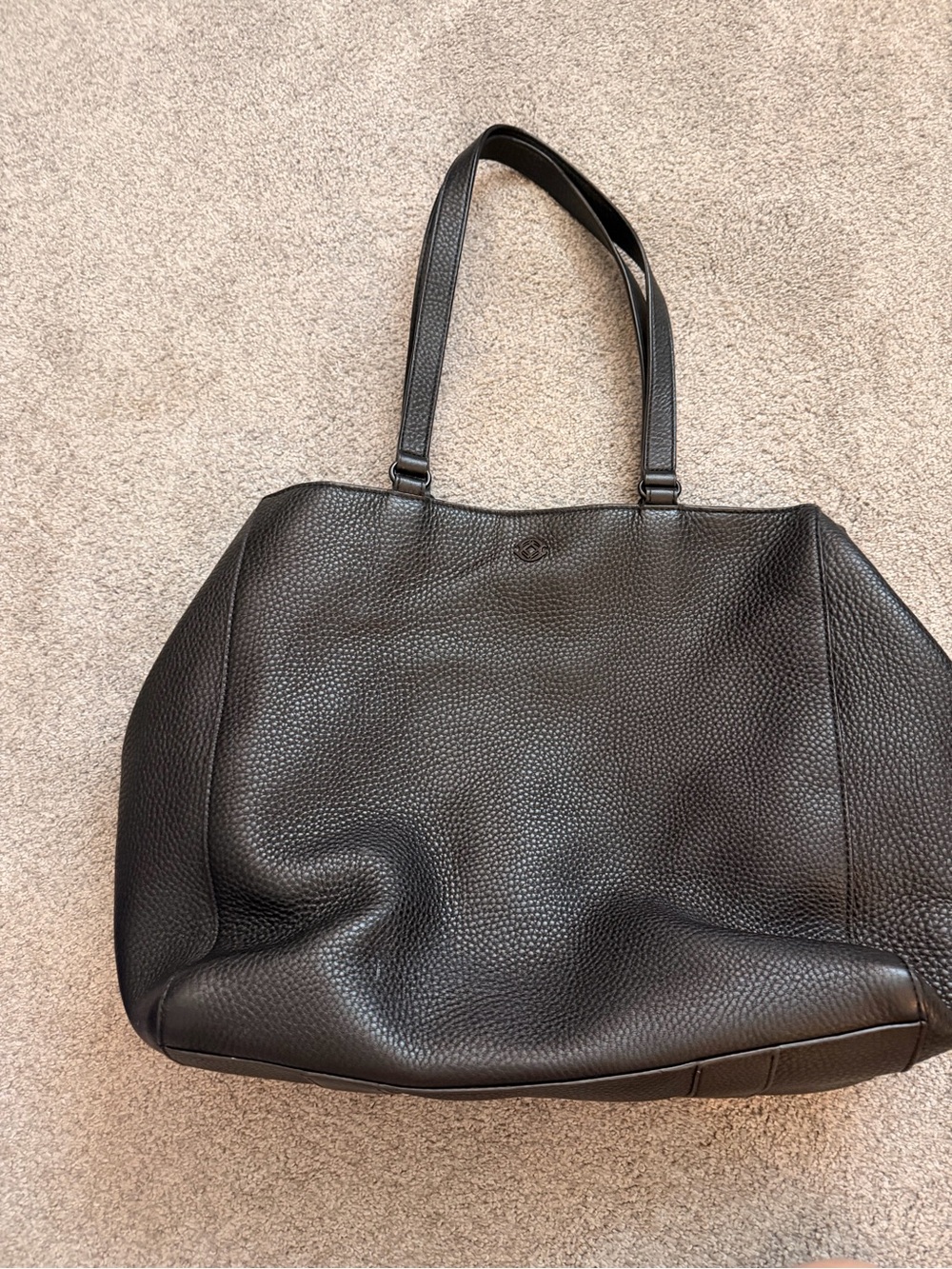 Dagne Dover Black Pebbled Leather Allyn Work Tote